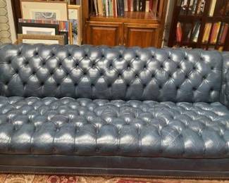 Blue tufted couch-87”
