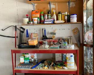 Household supplies, garden tools, chest, tools