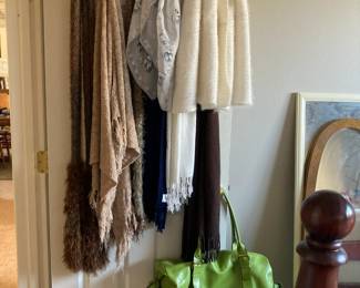 Scarves, handbag