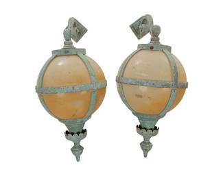 Large vintage outdoor globe sconce