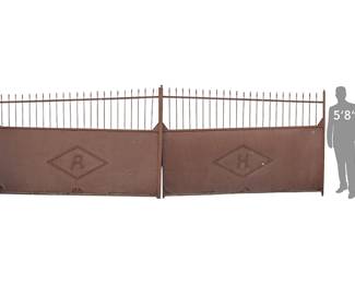 Pair of Monumental Iron Property Gates