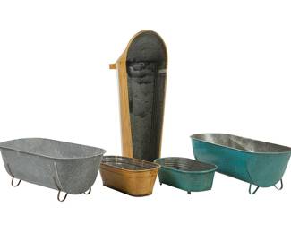  Galvanized metal tubs