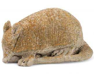 Concrete armadillo garden sculpture
