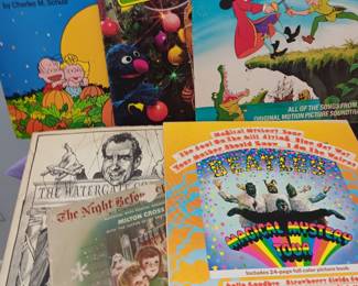 Vintage records, Disney, Sesame Street, Charlie Brown, Beatles