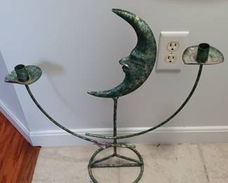 Moon candle holder
