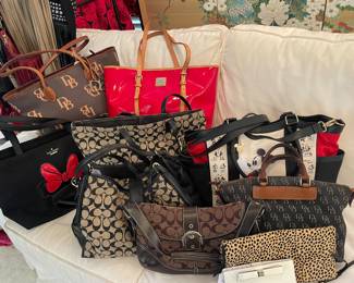 Coach, Dooney, Kate Spade, Brighton and Covet Ladies Handbags