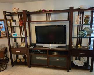 Three piece entertainment center