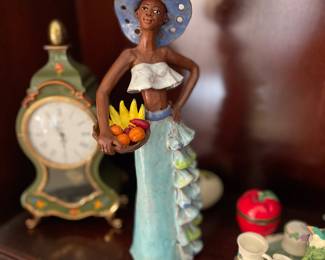 Terra Cotta Jamaican Lady Sculpture