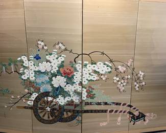 Large Mid 20th Century Japanese Four-panel folding screen
