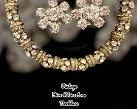 Vintage Diva rhinestone necklace and vintage “ice” earrings