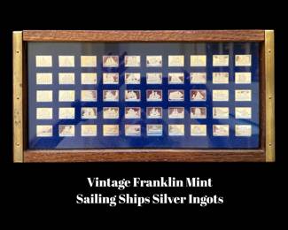 Vintage Franklin Mint “Sailing Ships” silver ingots