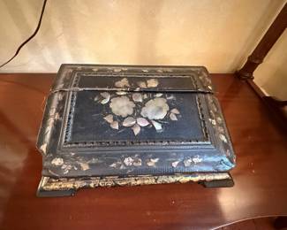 Victorian paper mache box