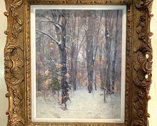 Allen Dean Cochran (1888-1971) "Winter Impressions" Oil on Canvas - 20 1/4 x 16