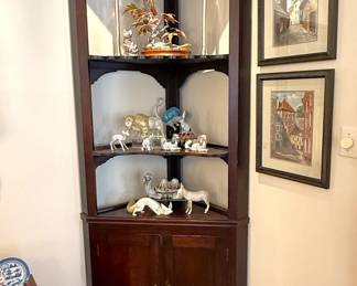 Tall corner display cabinet