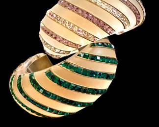 One of these amazing bracelets is signed Chanel. Very hard to find comps. They are big, bold and one of a kind. You decide…but we’ve never seen them before and the quality is superb.