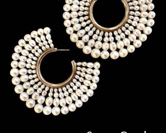 Large oyster pearl earrings - stunning statement earrings!