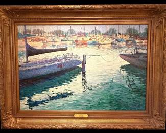 Sun Yan “A Place for Mooring”. Large oil on canvas