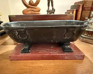18th Century “world tour” marble sarcophagus