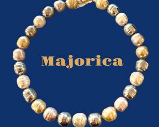 Large Majorica pearl choker
