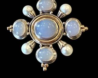 18k and sterling brooch/pendant