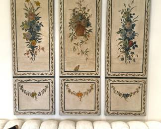 Triple panel oil on canvas. We didn’t see the back until today….I’ll post it as the last photo. It’s blue and white on back and even greater!