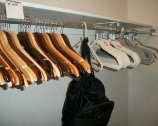 WOOD AND VELVET COVERED HANGERS