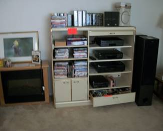 AMISH HEAT SURGE EL. FIREPLACE, MUSIC CABINET, SPEAKERS