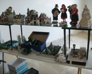 CHRISTMAS HOUSES, TREES, VILLAGE PIECES