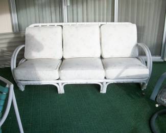 BAMBOO PATIO SOFA (MATCHING CHAIR IN GARAGE