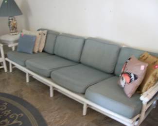 BAMBOO SOFA, WICKER TABLES