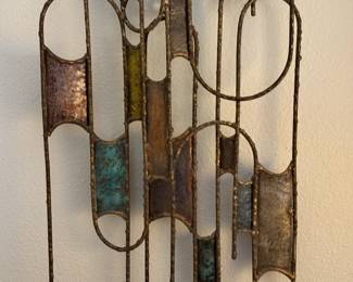 MCM Gilded Metal and Enamel Wall Sculpture