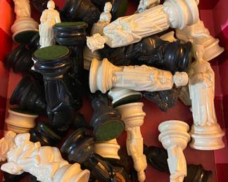 Vintage Plastic Chess Pieces