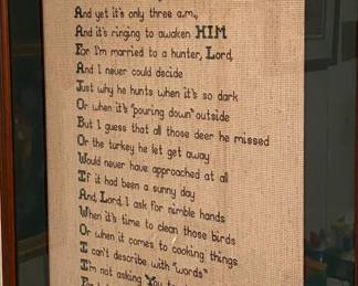 Needlepoint "Prayer of a Hunter's Wife"