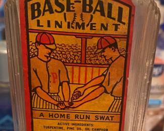1930's Baseball Liniment Paper Label Bottle (Burlington, N.C.)