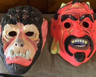Vintage Werewolf and Devil Masks
