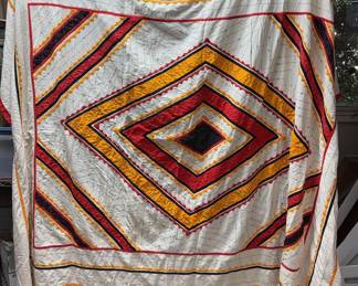 Embroidered Cotton Coverlet