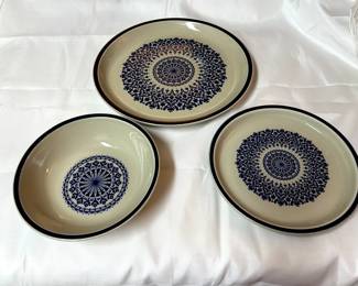 Stoneware, complete set of 8.  Priced at $500 retail.