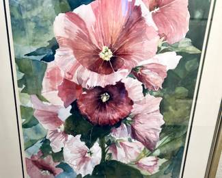 Original watercolor painting.  Signed by artist.  Framed measures 3’ x 30”.  Painting measures 20.5” x 26.5 “ wide.  Double matted, custom frame.