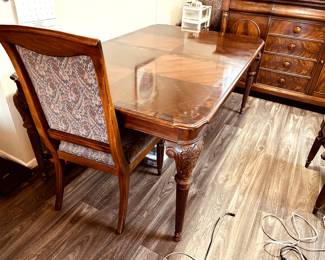 Beautiful mahoghany dining table with 3 chairs.  Sold with chairs for free.  Measures 70” long x 44 wide x 30” tall.  Ordered direct from furniture manufacturer in North Carolina.