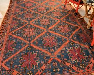 VINTAGE LARGE RUSSIAN SUMMAC HAND KNOTTED RUG