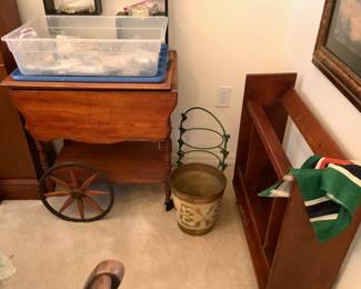 DRINK CART & MID-CENTURY MODERN SHELF