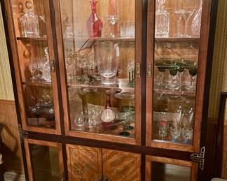 Vintage Bassett Furniture Oriental (2) Piece China/ Bar hutch display -  also offered is matching dining table and 6 chairs - sold seperately , 