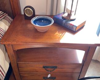 SIDE TABLE x 2                                                                           
Mission Style KING bedroom set by LANE furniture with Sealy Tempurpedic mattress - each piece sold seperately 