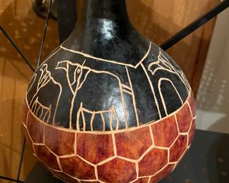 Dozens of African Natural Hand inscripted Calabash Art- gourd jug/vase /decor 