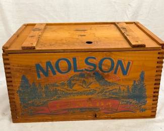 MOLSON BEER & ALE WOODEN BOX