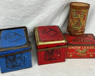 TIGER, UNION LEADER, YANKEE TOBACCO TINS