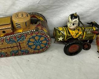 MARX TANK/JOLLY JOE WIND UP TOYS