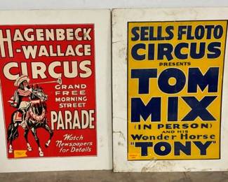HAGENBECK AND TOM MIX CIRCUS POSTERS