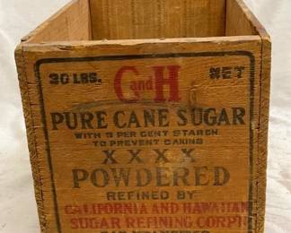 C&H PURE CAN SUGAR WOODEN BOX