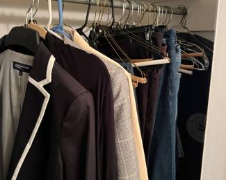 Lots of ladies and men’s clothes 